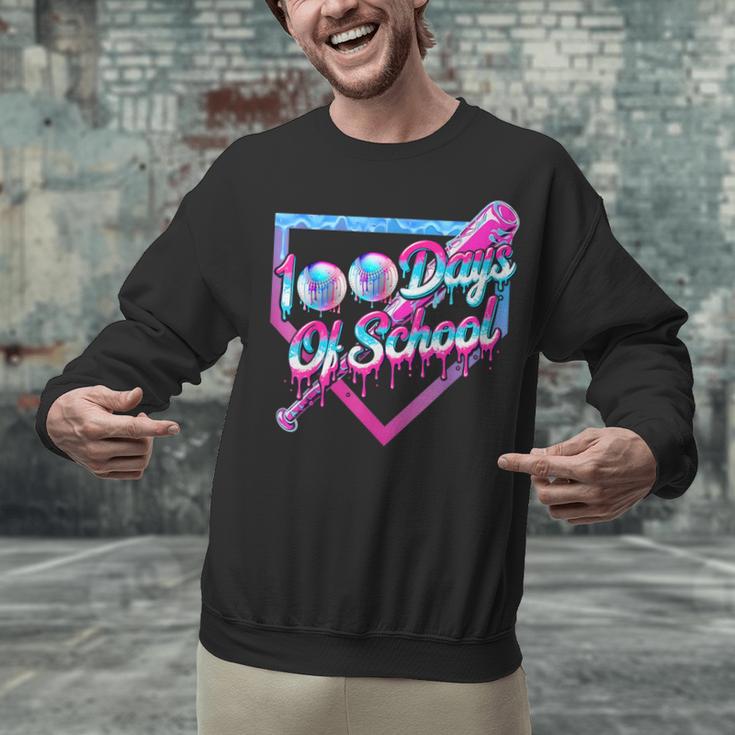 100 Days Of School Baseball 100th Day Ice Cream Boys Kids Unisex Sweatshirt 100 Days Of School Baseball 100th Day Ice Cream Boys Kids Unisex Sweatshirt