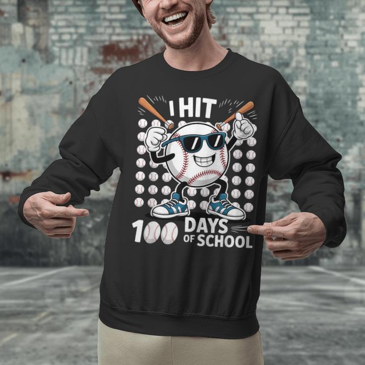 100 Days Of School Baseball Bat 100th Day Of School Unisex Sweatshirt