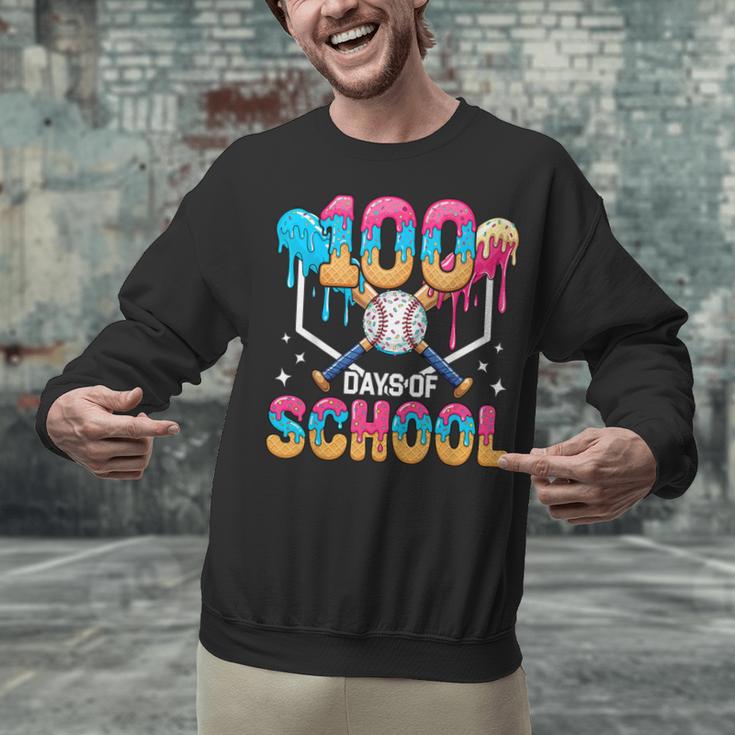 100 Days Of School Baseball Boys Ice Cream Drip 100th Day Unisex Sweatshirt 100 Days Of School Baseball Boys Ice Cream Drip 100th Day Unisex Sweatshirt