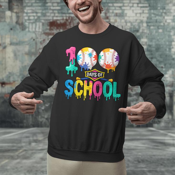 100 Days Of School Baseball Boys Kids Colorful 100th Day Unisex Sweatshirt