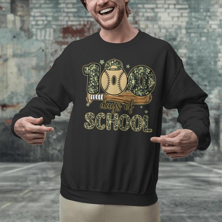 100 Days Of School Baseball Camo Boys Kids 100th Day Unisex Sweatshirt 100 Days Of School Baseball Camo Boys Kids 100th Day Unisex Sweatshirt