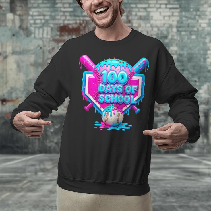 100 Days Of School Baseball Drip 100 Days For Boys And Kids Unisex Sweatshirt