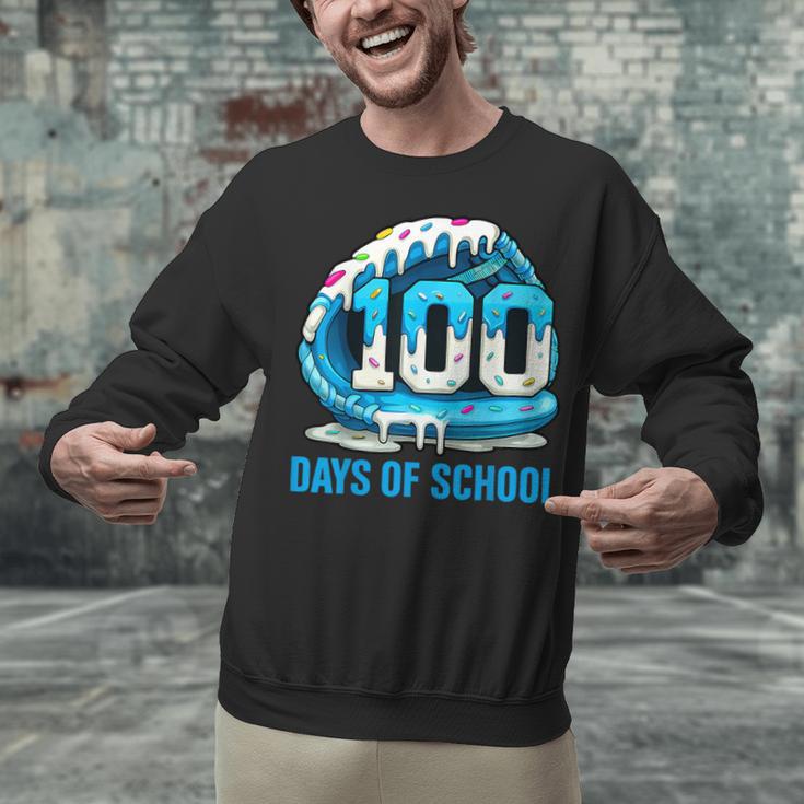 100 Days Of School Baseball Drip Ice Cream Kid Boy 100th Day Unisex Sweatshirt