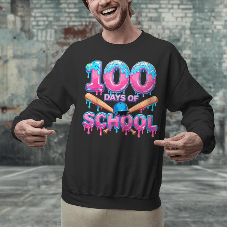 100 Days Of School Baseball Dripping Ice Cream 100th Day Unisex Sweatshirt 100 Days Of School Baseball Dripping Ice Cream 100th Day Unisex Sweatshirt