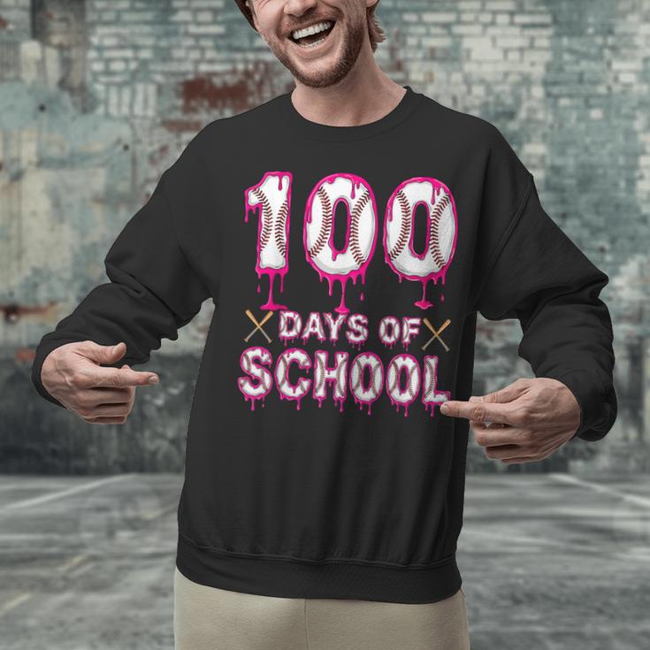 100 Days Of School Baseball Ice Cream Drip 100th Day Boys Unisex Sweatshirt