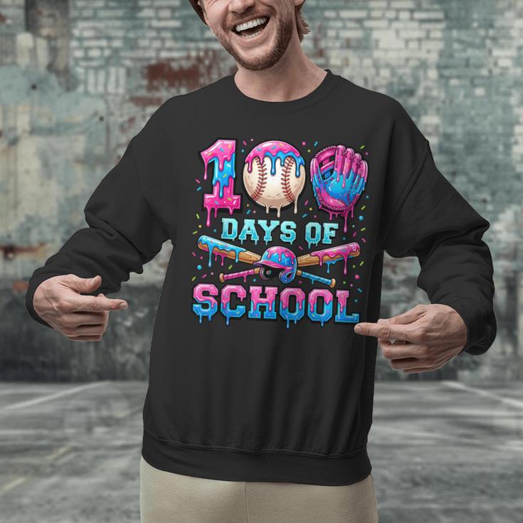 100 Days Of School Baseball Sports Drip Graphic Unisex Sweatshirt