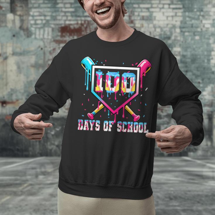 100 Days Of School Boy Kids Baseball Ice Cream Drip Teacher Unisex Sweatshirt 100 Days Of School Boy Kids Baseball Ice Cream Drip Teacher Unisex Sweatshirt