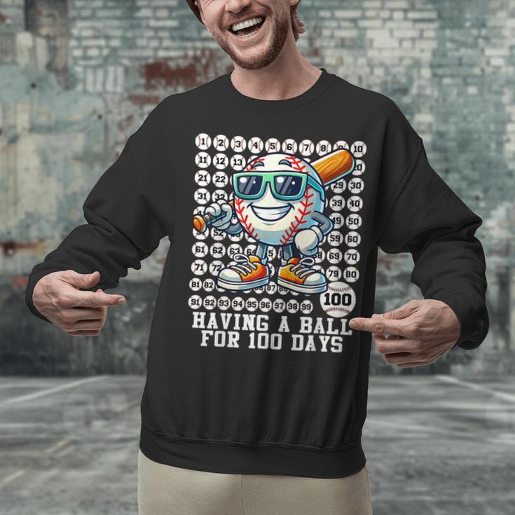 100 Days Of School Boys Baseball 100th Day Of School Kids Unisex Sweatshirt