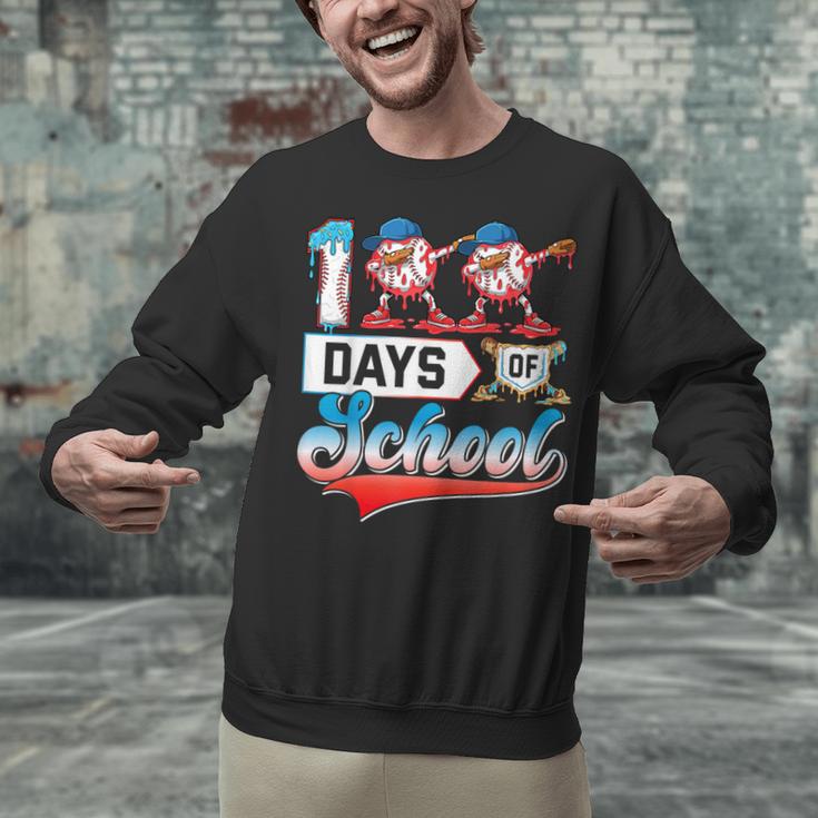 100 Days Of School Boys Baseball Drip 100th Day Dabbing Ball Unisex Sweatshirt 100 Days Of School Boys Baseball Drip 100th Day Dabbing Ball Unisex Sweatshirt