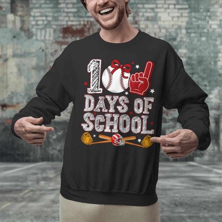 100 Days Of School Cute Bow Baseball Boy Girl Teacher Unisex Sweatshirt