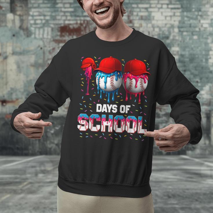 100 Days Of School Dripping Baseball 100th Day Teacher Boy Unisex Sweatshirt