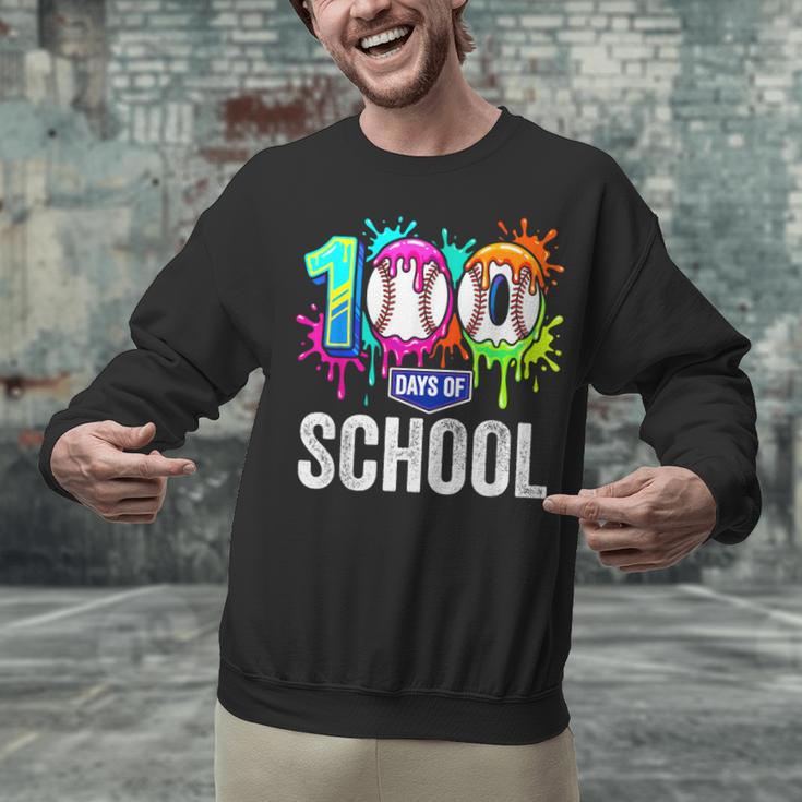 100 Days Of School Dripping Baseball Boys Kids Teacher Unisex Sweatshirt 100 Days Of School Dripping Baseball Boys Kids Teacher Unisex Sweatshirt