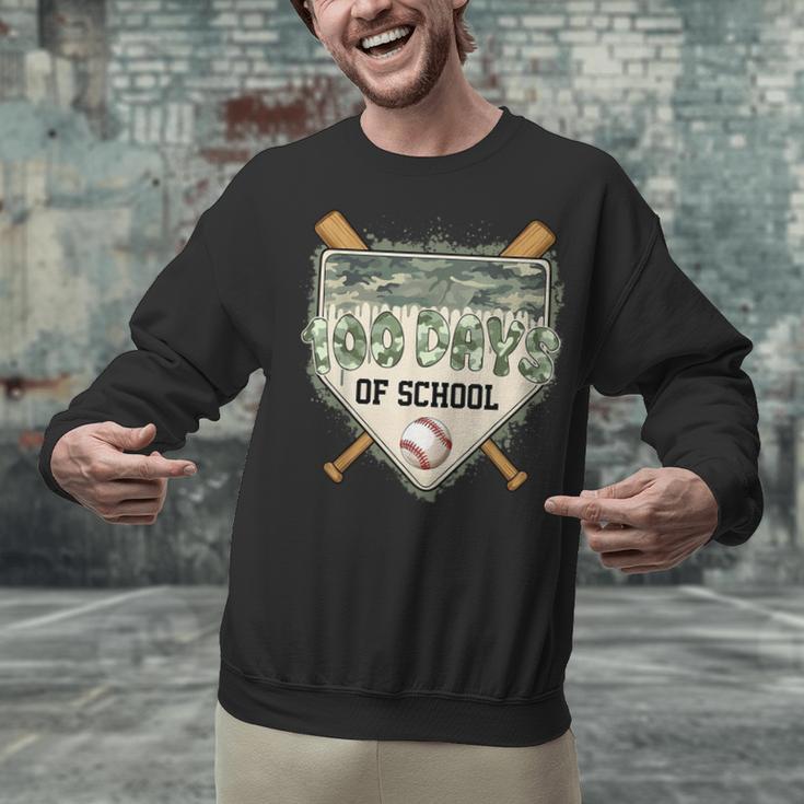 100 Days Of School Home Plate Camo Baseball Dripping Boys Unisex Sweatshirt 100 Days Of School Home Plate Camo Baseball Dripping Boys Unisex Sweatshirt