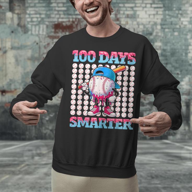 100 Days Smarter Baseball Drip Boys 100 Days Of School Kids Unisex Sweatshirt