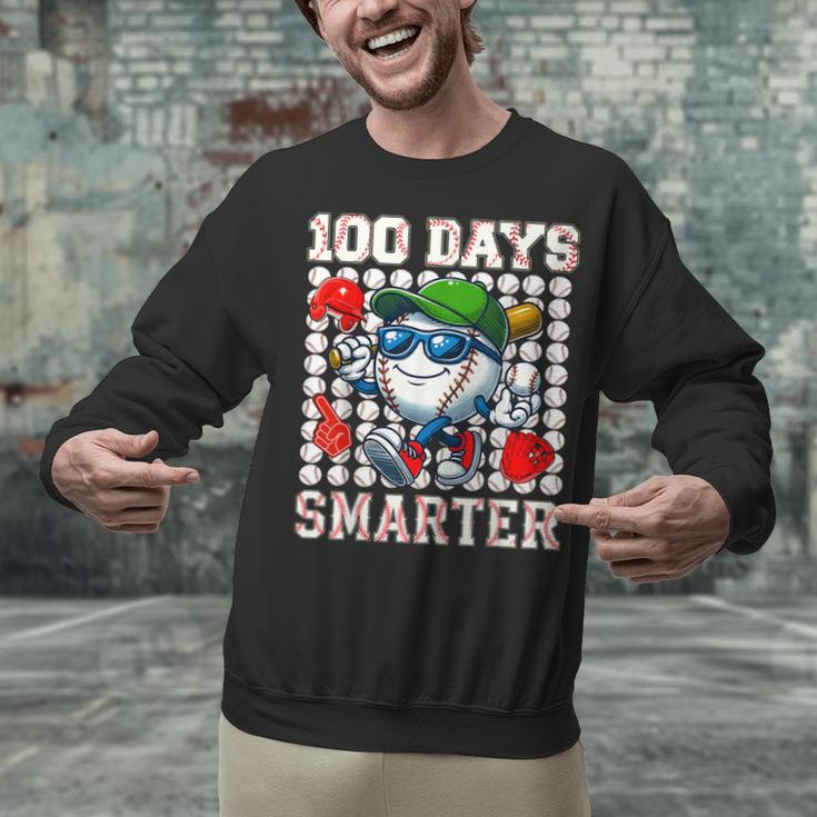 100 Days Smarter Baseball 100 Days Of School Boy Girl Kid Unisex Sweatshirt
