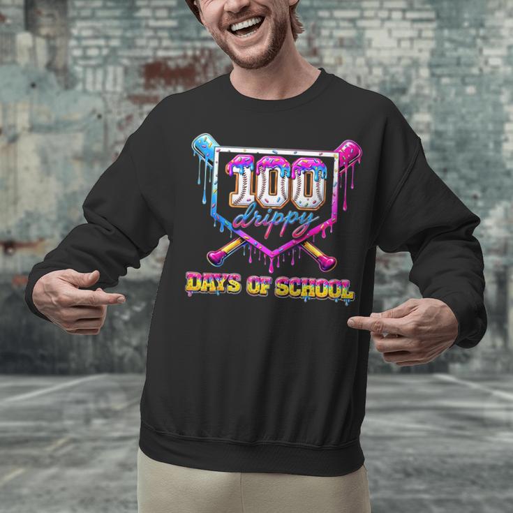 100 Drippy Days Of School Baseball For Boy Kids Unisex Sweatshirt