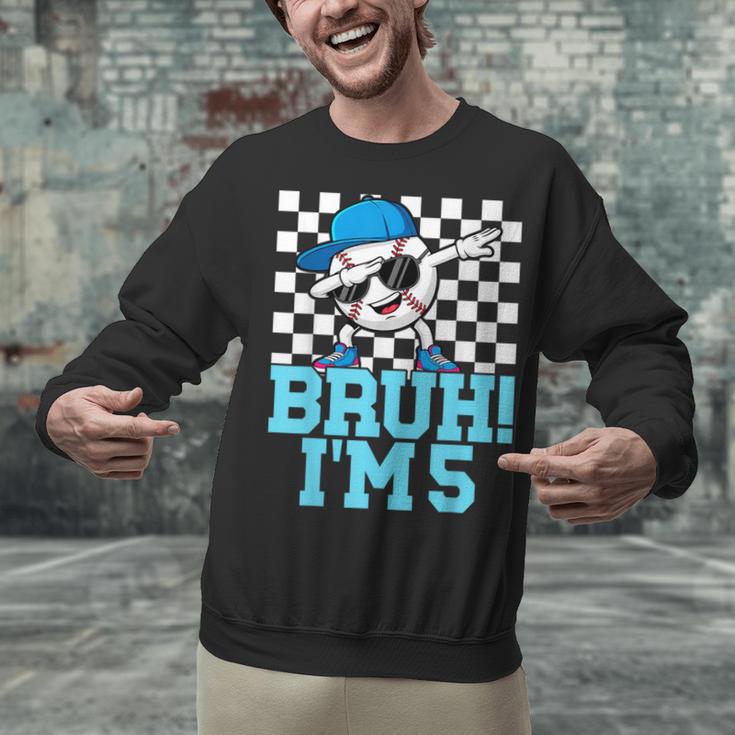 5th Birthday Dabbing Baseball Boys Bruh I'm 5 Year Old Unisex Sweatshirt 5th Birthday Dabbing Baseball Boys Bruh I'm 5 Year Old Unisex Sweatshirt