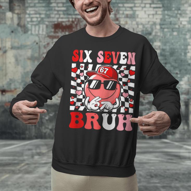 6 7 Bruh Six Seven Valentine Heart Baseball Unisex Sweatshirt 6 7 Bruh Six Seven Valentine Heart Baseball Unisex Sweatshirt
