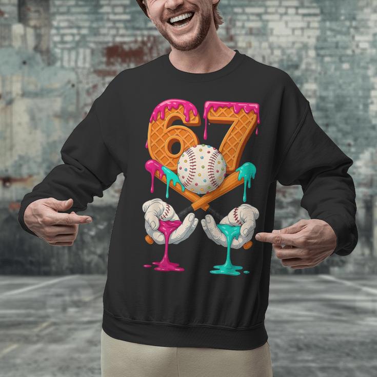 6 7 Ice Cream Drip Baseball Number 67 Player Boy Girl Kids Unisex Sweatshirt 6 7 Ice Cream Drip Baseball Number 67 Player Boy Girl Kids Unisex Sweatshirt