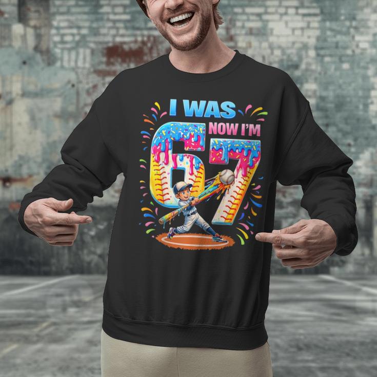 I Was 6 Now I'm 7 Baseball Birthday Boy For Teens Kids Unisex Sweatshirt