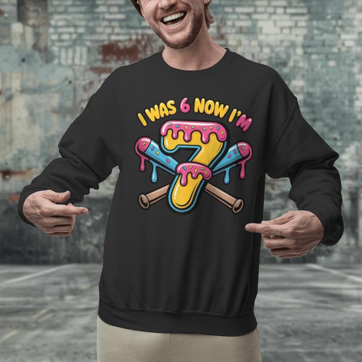 I Was 6 Now I'm 7 Dripping Ice Cream Baseball 67 Drip Unisex Sweatshirt I Was 6 Now I'm 7 Dripping Ice Cream Baseball 67 Drip Unisex Sweatshirt