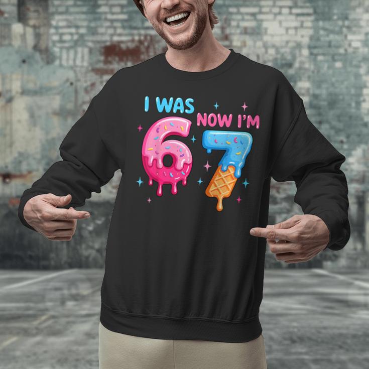 I Was 6 Now I'm 7 Meme Six Seven Baseball 7th Birthday Unisex Sweatshirt I Was 6 Now I'm 7 Meme Six Seven Baseball 7th Birthday Unisex Sweatshirt