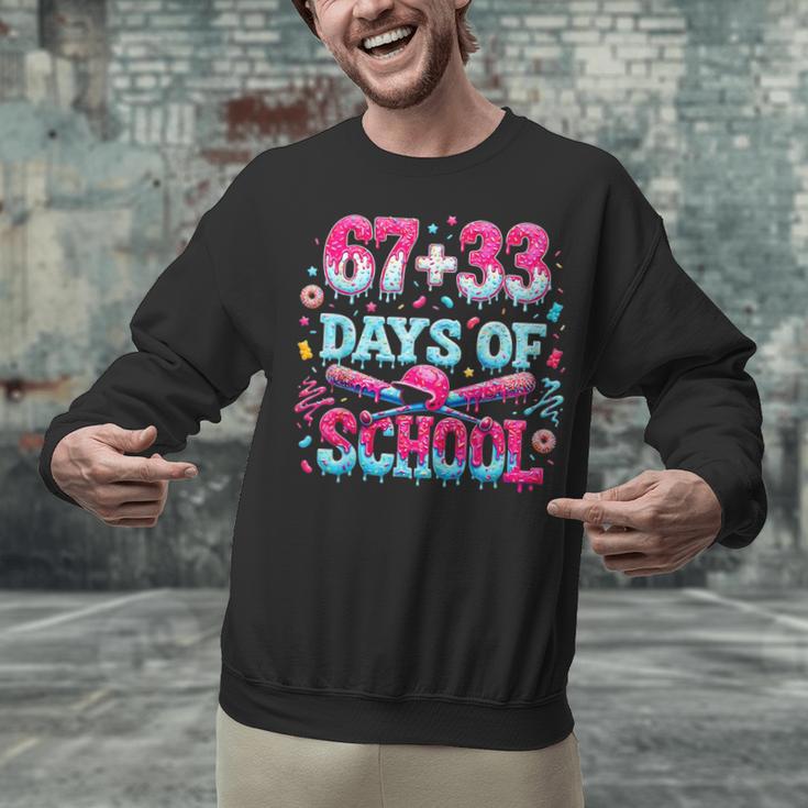 67 33 Days Of School Baseball Drip 100th Day Of School Boys Unisex Sweatshirt