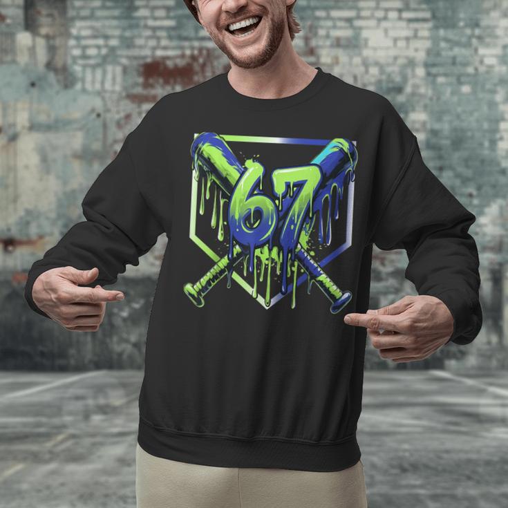67 Baseball Drip Effect Urban Tee Style 6-7 Meme Graphic Unisex Sweatshirt 67 Baseball Drip Effect Urban Tee Style 6-7 Meme Graphic Unisex Sweatshirt