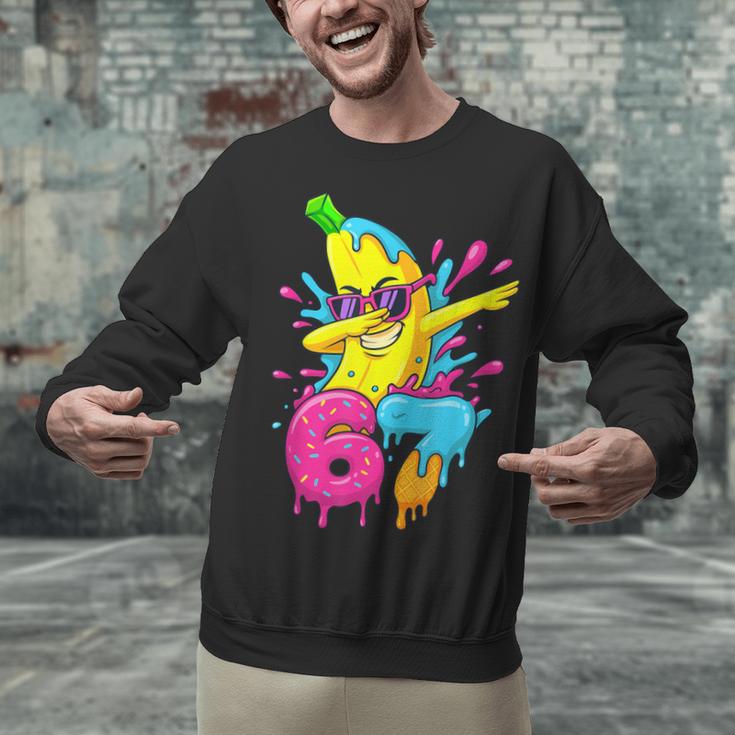 67 Dabbing Banana Baseball 6 7 Dripping Ice Cream Meme Unisex Sweatshirt 67 Dabbing Banana Baseball 6 7 Dripping Ice Cream Meme Unisex Sweatshirt