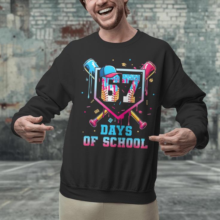 67 Days Of School 67th Day Baseball Meme Men Boys Kids Unisex Sweatshirt