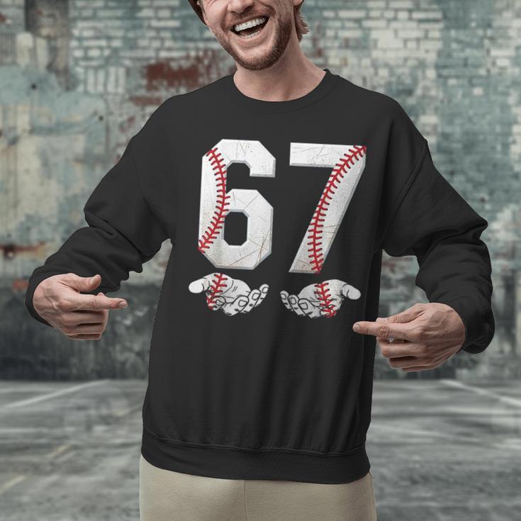 67 Six Seven Number 6 7 Meme Baseball Six Seven For Boys Men Unisex Sweatshirt 67 Six Seven Number 6 7 Meme Baseball Six Seven For Boys Men Unisex Sweatshirt