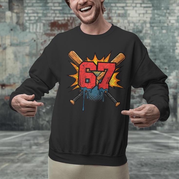 67 Sports Meme – Baseball Bats Number 6 7 Unisex Sweatshirt