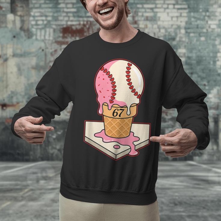 67 Tee Baseball Creamy Dripping Graphic Sixty-Seven Clothes Unisex Sweatshirt