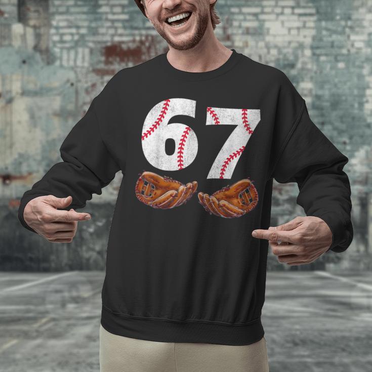 67 Trend Baseball Glove Number Style Unisex Sweatshirt