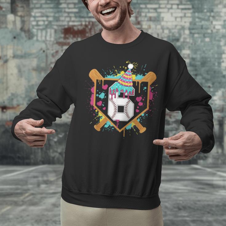 6th Birthday Baseball Drip Number 6 Year Old Birthday Boy Unisex Sweatshirt 6th Birthday Baseball Drip Number 6 Year Old Birthday Boy Unisex Sweatshirt