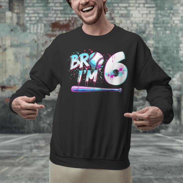 6th Birthday Boy Bro I'm 6 Year Old Baseball Ice Cream Drip Unisex Sweatshirt 6th Birthday Boy Bro I'm 6 Year Old Baseball Ice Cream Drip Unisex Sweatshirt