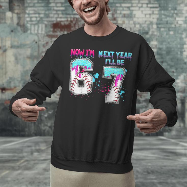 6th Birthday Now I'm 6 Next Year I'Ll Be 7 Baseball Drip 67 Unisex Sweatshirt