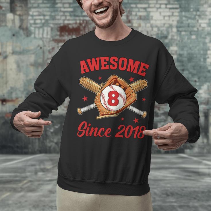 8 Year Old Boys Awesome Since 2018 Baseball Birthday Unisex Sweatshirt 8 Year Old Boys Awesome Since 2018 Baseball Birthday Unisex Sweatshirt