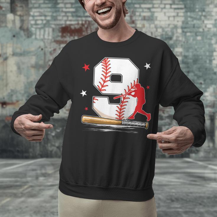 9 Years Old Baseball Birthday Boy 9th Bday Party Unisex Sweatshirt 9 Years Old Baseball Birthday Boy 9th Bday Party Unisex Sweatshirt