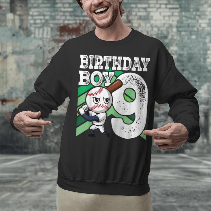 9th Birthday Baseball Birthday Party 9th Birthday Boy Unisex Sweatshirt