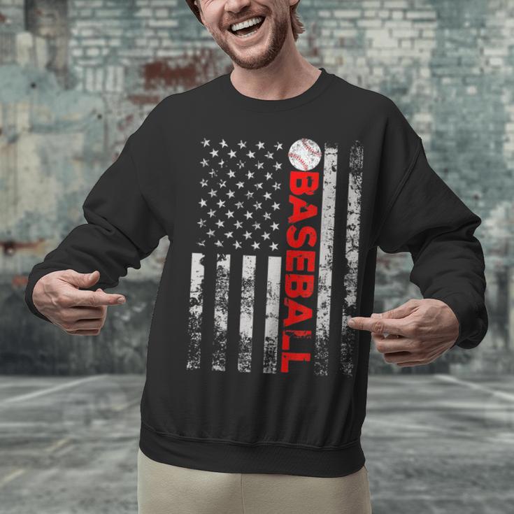 American Flag Baseball Team Baseball Player Baseball Unisex Sweatshirt