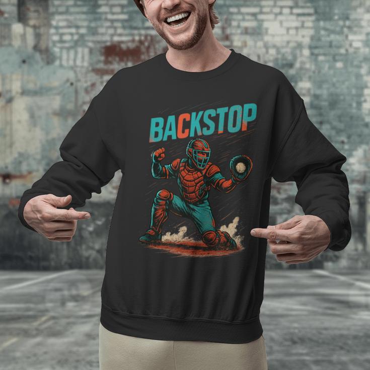Backstop Catcher Baseball Graphic Unisex Sweatshirt Backstop Catcher Baseball Graphic Unisex Sweatshirt