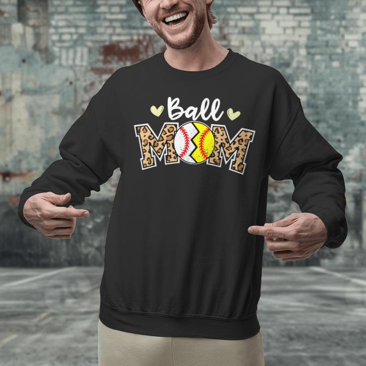 Ball Mom Leopard Baseball Softball Player Mom Unisex Sweatshirt