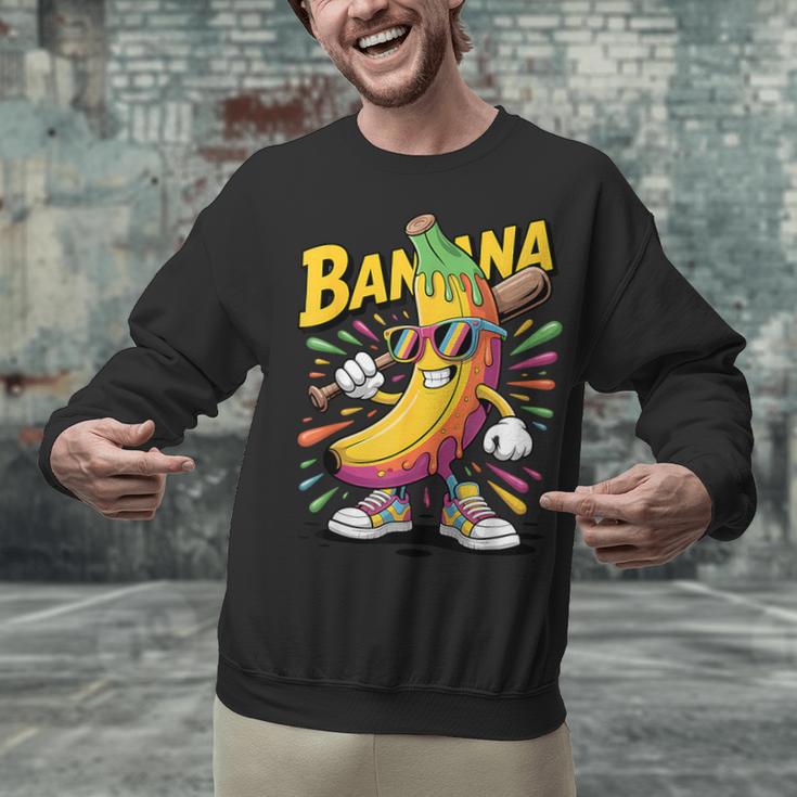 Banana Baseball Cartoon Cool Sports Kids Teens Unisex Sweatshirt