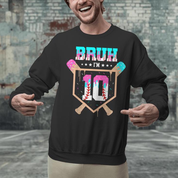 Baseball 10 Year Old Ice Cream Drip 10th Birthday Boy Player Unisex Sweatshirt Baseball 10 Year Old Ice Cream Drip 10th Birthday Boy Player Unisex Sweatshirt