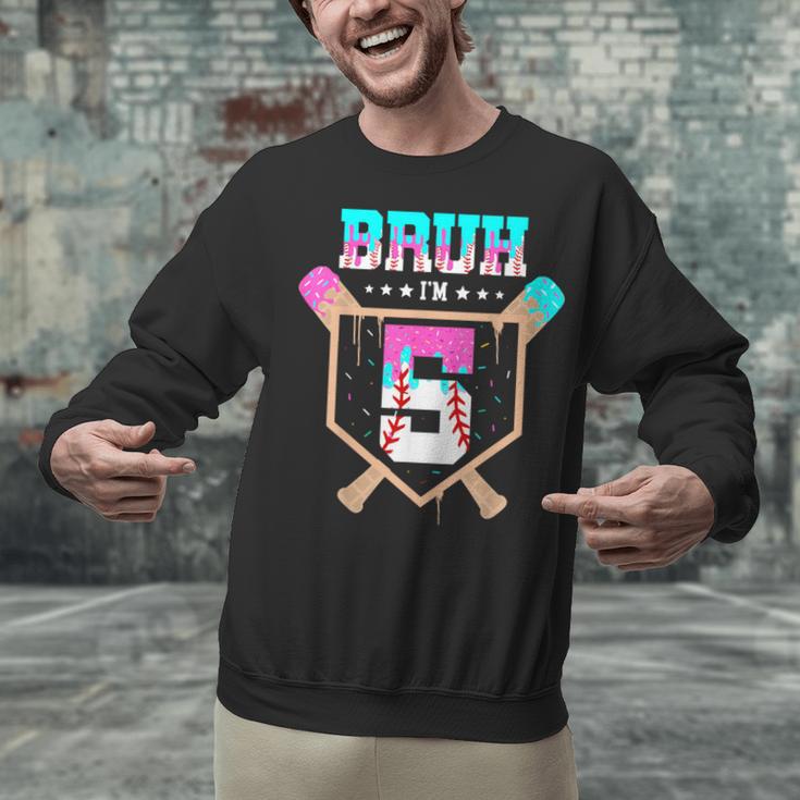 Baseball 5 Year Old Ice Cream Drip 5th Birthday Boys Player Unisex Sweatshirt