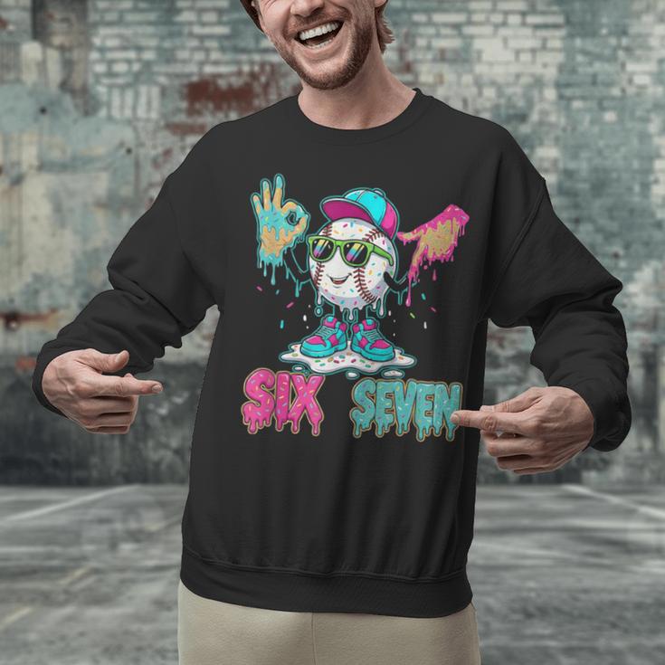Baseball 67 Drip Six Seven Hand Signs Ice Cream Meme Unisex Sweatshirt