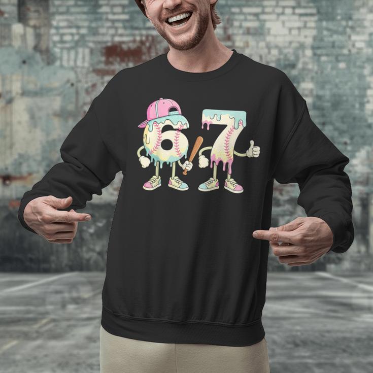 Baseball 67 Dripping Six Seven Drip Meme Ice Cream Boy Unisex Sweatshirt Baseball 67 Dripping Six Seven Drip Meme Ice Cream Boy Unisex Sweatshirt