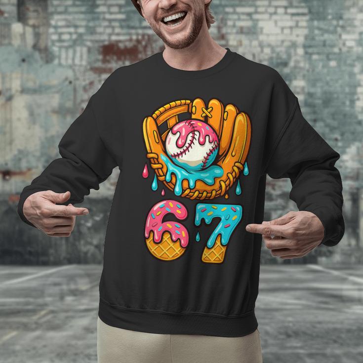 Baseball 67 Ice Cream Drip 67 Six Seven Meme 67th Birthday Unisex Sweatshirt