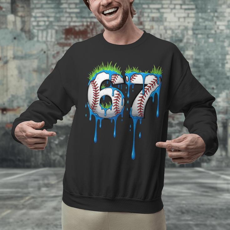 Baseball 67 Six Seven Gen Alpha Meme Blue Drip Boys Unisex Sweatshirt Baseball 67 Six Seven Gen Alpha Meme Blue Drip Boys Unisex Sweatshirt